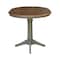 International Concepts Round 36 in Rd Top Ped Table, 12 in Leaf, Counter Ht, Hickory/Stone, 36 W, 48 L, 36.1 in H, Wood K41-36RXT-27B-6B - alternate 2